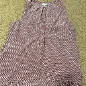 Joie Red and Blue Diamond Pattern Top 100% Silk Size S